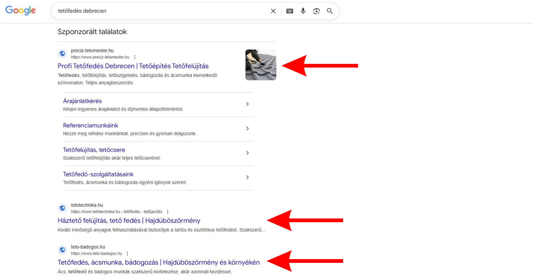 weboldal vállalkozásnak találatok